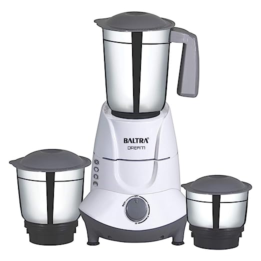 BALTRA Dream 3 Jar 550Watt Mixer Grinder, white (BMG-156) BALTRA Dream 3 Jar 550Watt Mixer Grinder, white (BMG-156)